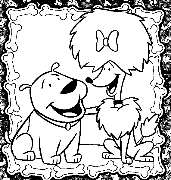 coloriage les deux chiens amis de clifford